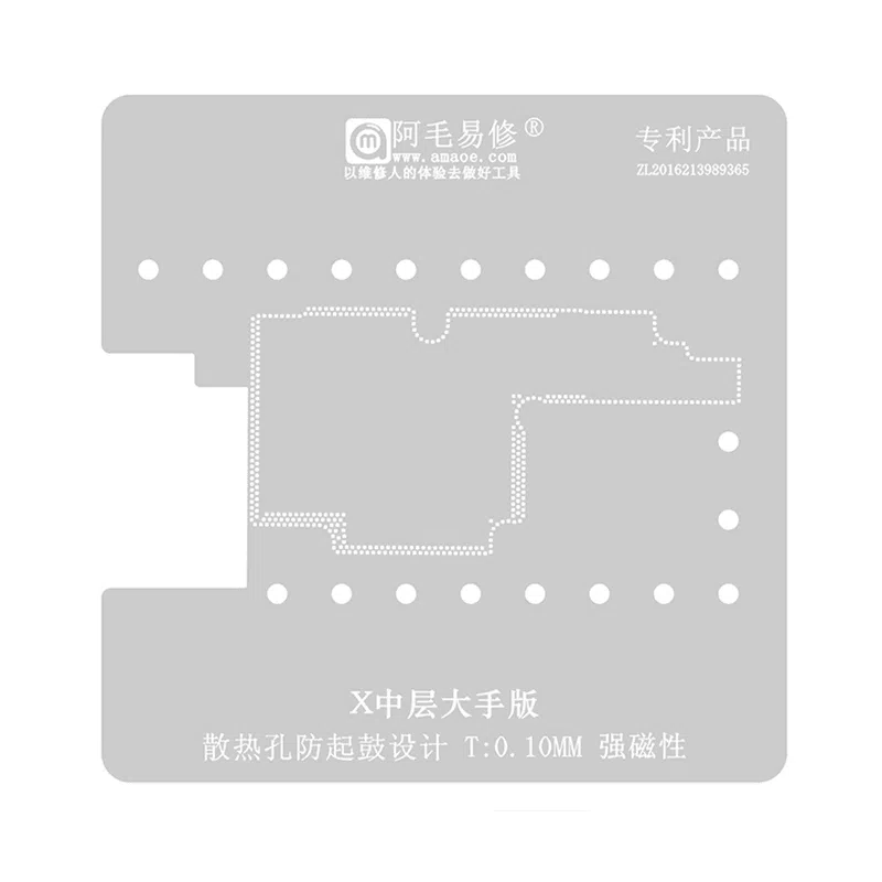 Stencil Interposer para iPhone X 0.10mm Amaoe