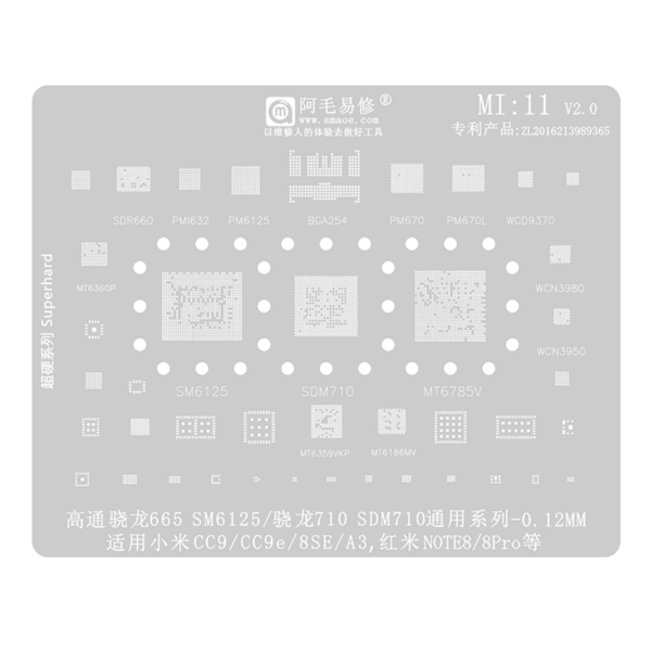 Stencil de Cpu Ram y Circuitos MI 11 Amaoe