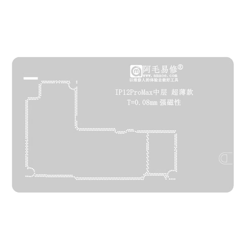 Stencil Interposer para iPhone 12 Pro Max de 0.08mm Amaoe
