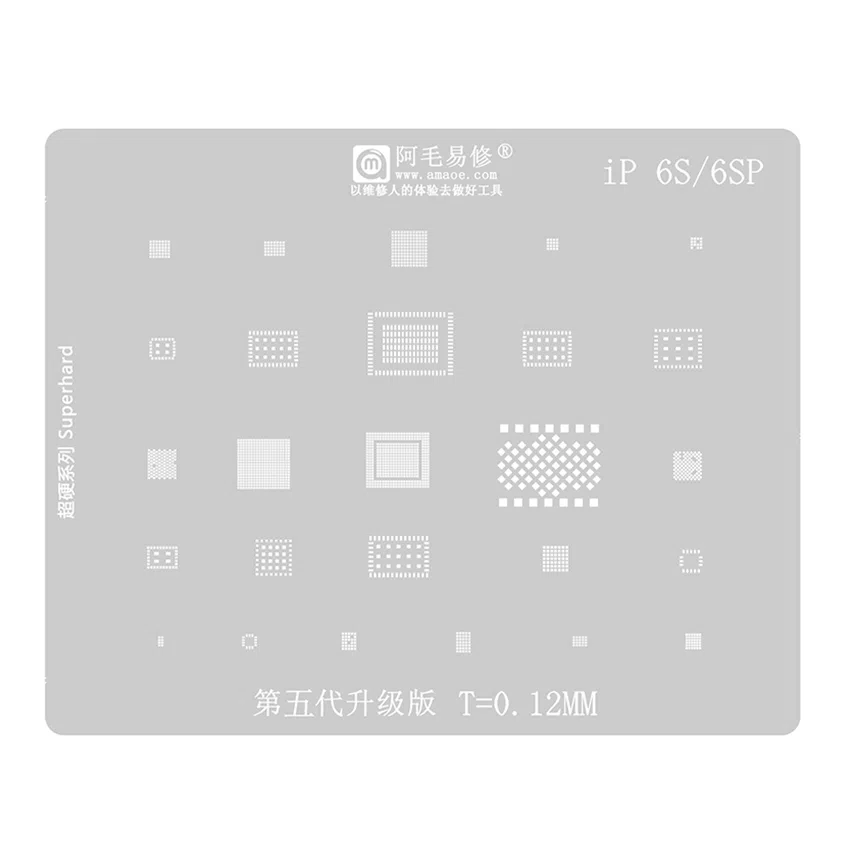 stencilt6s-itouchperu Stencil de Cpu Ram y Circuitos para iPhone 6S/6S Plus 0.12mm Amaoe
