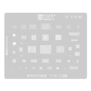 Stencil de Cpu Ram y Circuitos para iPhone 8/8 Plus/X 0.12mm Amaoe