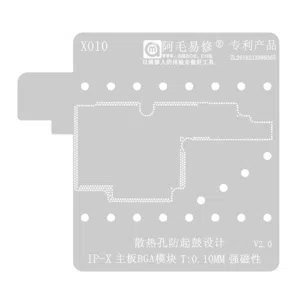 Stencil Interposer BGA para iPhone X 0.10mm Amaoe