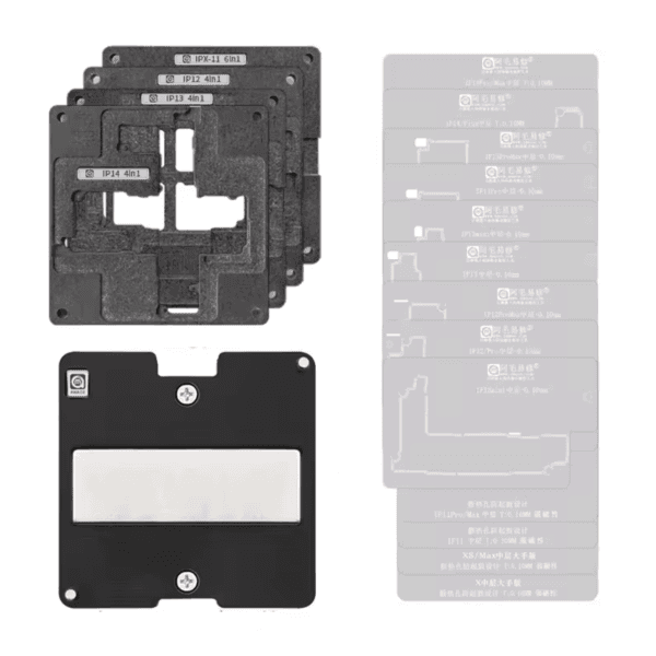 Plataforma de Reballing Stencil Interposer para iPhone X - 16PM iBGA Amaoe