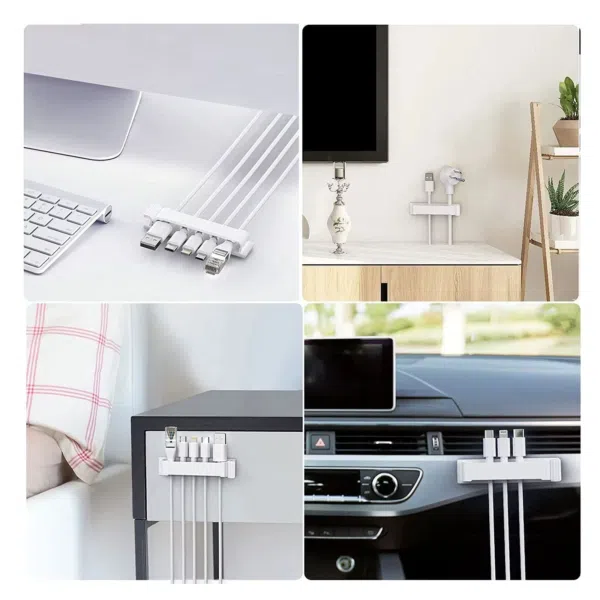Organizador de Cables tipo clip Autoadhesivo