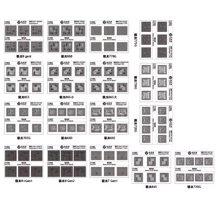 Stencil de Mascara UV para CPU Qualcomm GS-01 JTX