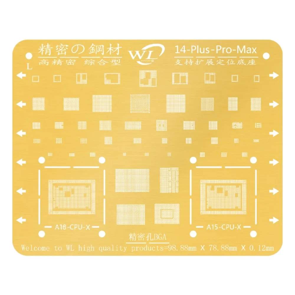 Stencil de Cpu y Circuitos Integrados para iPhone Serie 14 WL
